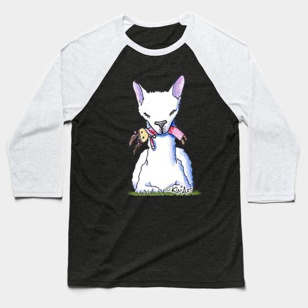 The Dolly Llama Baseball T-Shirt by KiniArt